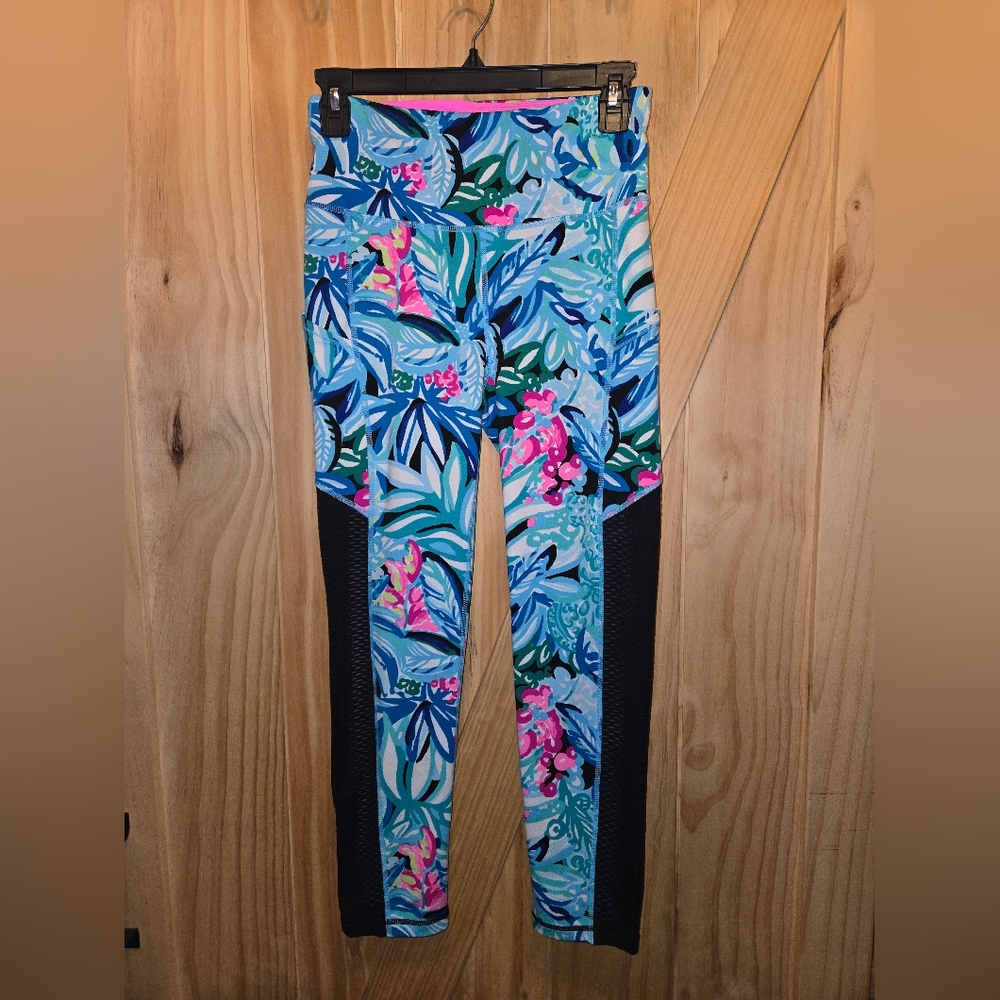 Lilly Pulitzer Tropical Print Leggings - Blue, Pink, Green